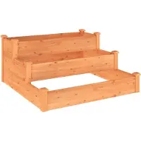 vidaXL Verhoogde plantenbak, bruin, 120x120x56 cm, massief grenenhout
