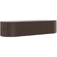 vidaXL Plantenbak 322x100x68 cm gegalvaniseerd staal bruin