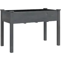 vidaXL Plantenbak met voering 118x59x76 cm massief vurenhout grijs