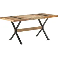 vidaXL Eettafel 160x80x76 cm ruw mangohout