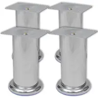vidaXL 4 pieds ronds de canapé en Nickel brossé 120 mm242158