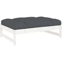 vidaXL Tuinvoetenbank 120x80 cm massief grenenhout wit