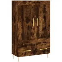 vidaXL Hoge kast 69,5x31x115 cm bewerkt hout gerookt eikenkleurig