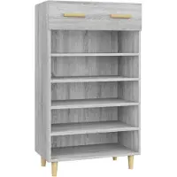 vidaXL Schoenenkast 60x35x105 cm bewerkt hout grijs sonoma eikenkleur