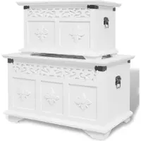 vidaXL Opbergkisten set wit 2 st