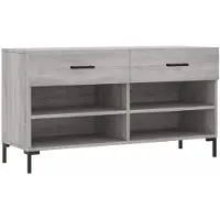 vidaXL Schoenenbank 102x35x55 cm bewerkt hout grijs sonoma eikenkleur