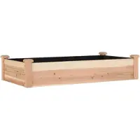 vidaXL verhoogde plantenbak met inzetstuk, 120x60x25 cm, massief grenenhout