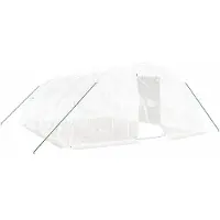 vidaXL Tuinkas met stalen frame 30 m² 6x5x2,3 m wit