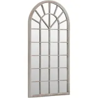 vidaXL Tuinspiegel 90x45 cm ijzer zandkleurig