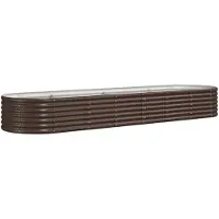 vidaXL Plantenbak 296x80x36 cm gegalvaniseerd staal bruin