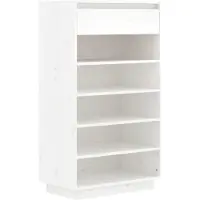 vidaXL Schoenenkast 60x34x105 cm massief grenenhout wit