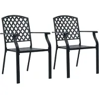 vidaXL Stapelbare tuinstoelen, 2 stuks, staal, antraciet