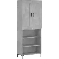 vidaXL Hoge kast 69,5x34x180 cm bewerkt hout betongrijs