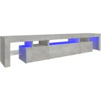 vidaXL Tv-meubel met LED-verlichting 215x36,5x40 cm betongrijs