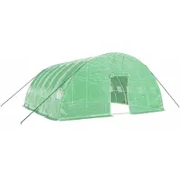 vidaXL Kas met stalen frame, groen, 36 m², 6x6x2,85 m