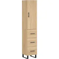 vidaXL Hoge kast 34,5x34x180 cm bewerkt hout sonoma eikenkleurig