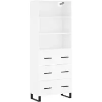 vidaXL Hoge kast 69,5x34x180 cm bewerkt hout wit