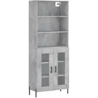 vidaXL Hoge kast 69,5x34x180 cm bewerkt hout betongrijs