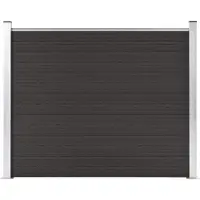 vidaXL Schuttingpaneel 180x146 cm HKC zwart