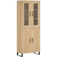 vidaXL Hoge kast 69,5x34x180 cm bewerkt hout sonoma eikenkleurig