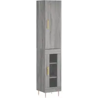 vidaXL Hoge kast, grijs Sonoma, 34,5 x 34 x 180 cm, houtvezel