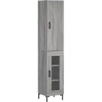 vidaXL Hoge kast, grijs Sonoma, 34,5 x 34 x 180 cm, houtvezel