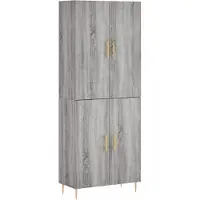 vidaXL Hoge kast, grijs Sonoma, 69,5 x 34 x 180 cm, houtvezel