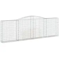 vidaXL Gabion met hoge boog, 400x30x120/140 cm, verzinkt staal