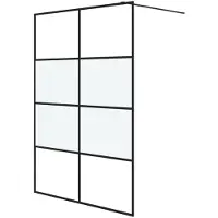 vidaXL Inloopdouchewand 140x195 cm halfmat ESG-glas zwart