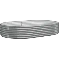 vidaXL Plantenbak 214x140x36 cm gegalvaniseerd staal grijs