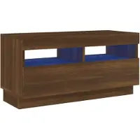 vidaXL TV-kast met LED-verlichting, bruin, eikenlook, 80x35x40 cm