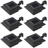 vidaXL Buitenverlichting, zonnepaneel, 6 stuks, LED, vierkant, 12 cm, zwart