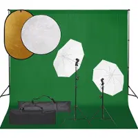 vidaXL Fotostudioset met verlichtingsset, achtergrond en reflector