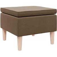 vidaXL Kruk met houten poten stof bruin