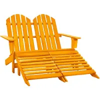 vidaXL Tuinstoel 2-zits Adirondack met voetenbank vurenhout oranje