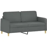 vidaXL Tweezitsbank 140 cm stof donkergrijs