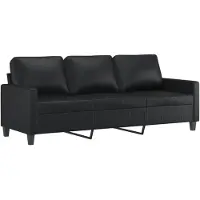 vidaXL Driezitsbank 180 cm kunstleer zwart