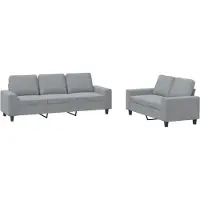vidaXL 2-delige Loungeset stof lichtgrijs
