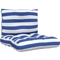 vidaXL Palletkussens 2 st gestreept oxford stof wit en blauw
