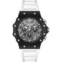 Invicta Racing 69675 Herenhorloge - Quartz Uurwerk - Acryl met Zilveren Wijzerplaat - 43 mm