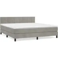 vidaXL Boxspring met matras fluweel lichtgrijs 160x200 cm