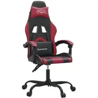 vidaXL Gaming stoel, draaibaar, zwart en wijnrood, kunstleer