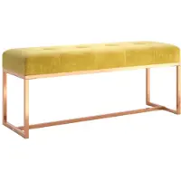 vidaXL Bankje 110x36x45 cm fluweel mosterdgeel