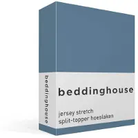 Beddinghouse katoen - Splittopper Hoeslaken - 180 x 200/220 cm Pocket depth: 25 cm Split: 85 cm - Blauw