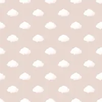 Happy Behang - Wolkjes - Lucht - Lichtroze Wit - Babykamer Kinderkamer - Wolken - Vliesbehang - 0,53 x 10,05 M -