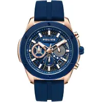 Police PEWGO0000403 - Horloge - Siliconen - Donkerblauw - 43 mm