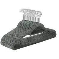Songmics - Kledinghangers - Kledinghangers Set van 50 - Antislip Fluwelen Hangers - 360° Draaibare Haak - Ruimtebesparend