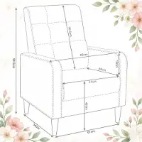 HAUSS SPOLE Fauteuil - Scandinavisch Design - Met Hoge Rugleuning En Armleuningen - Voor Woonkamer, Slaapkamer En Leeshoek - Stoffen Lichtgrijs