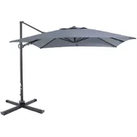Sorara Roma Deluxe Kantel Zweefparasol - Grijs - 300 x 300 CM.