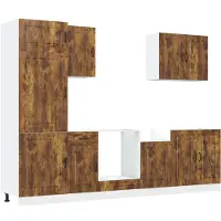 vidaXL 7-delige Keukenkastenset Kalmar bewerkt hout gerookt eiken